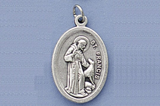 Saint Francis of Assisi and the Wolf Medal or Charm - Package of 3