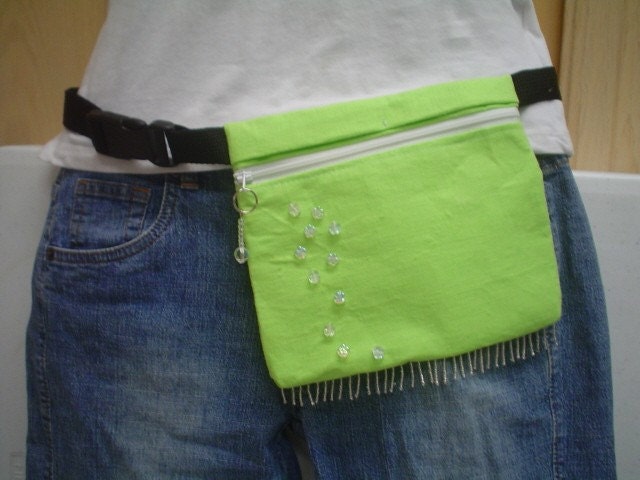 lime green waist bag