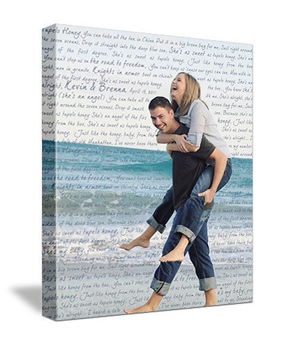 Personalized Text Poems Words on Photograph Keepsake Favorite Photo and Words, Vows,24x30