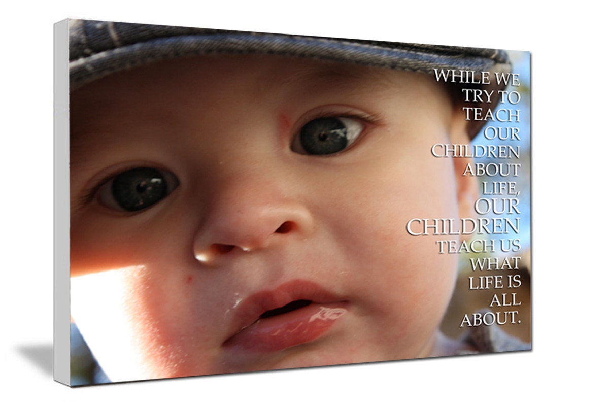 Childs photo canvas sayings quotes Custom Art  for Sisters, Siblings, Baby , Brothers with picture Words on Canvas 14x14