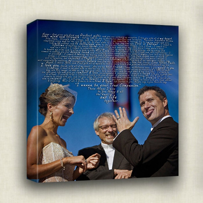 personalized Photo gifts weddings words art Canvas, Engagement  Anniversary Just Married  Photo 24x24