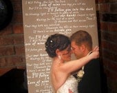 Cotton Anniversary Gift Photos Words Text on Photograph Custom Art Canvas Wedding 18X24 inch