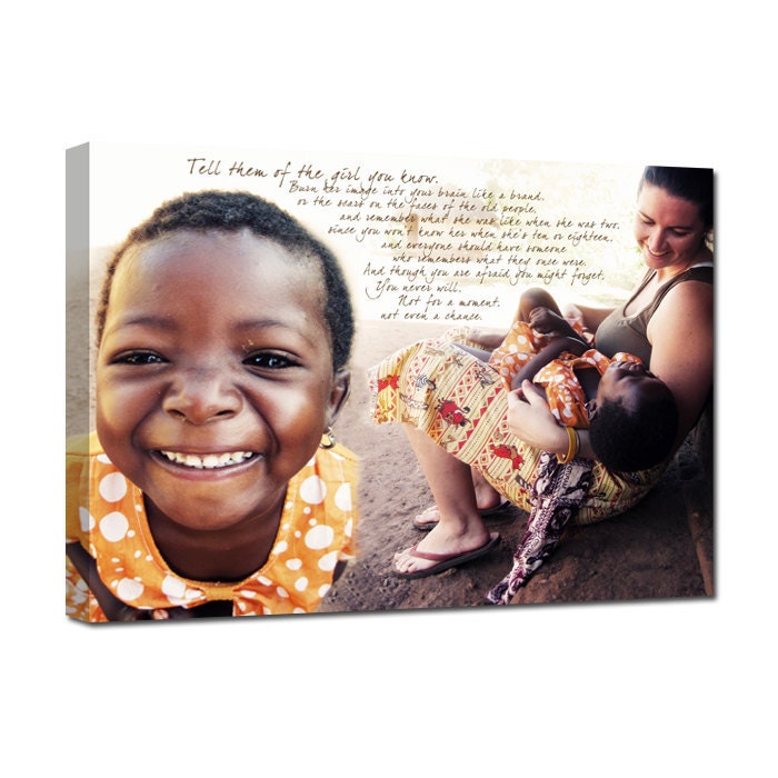 Gift Custom Family Personalized Photo Gift on Canvas Words Text Quote Sayings 12x16