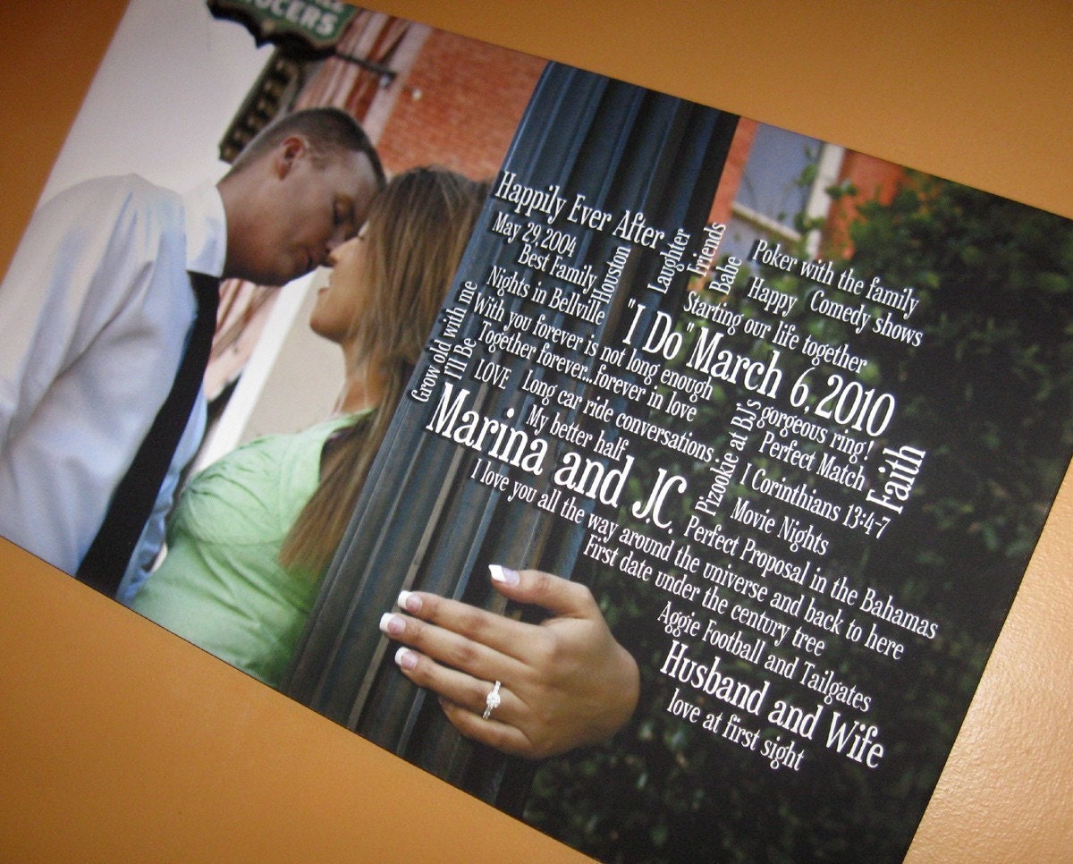 Photograph on Canvas Text use Summer Wedding Vows Lyrics Custom Music Personalized Art Typography and Photo on Canvas 12x16