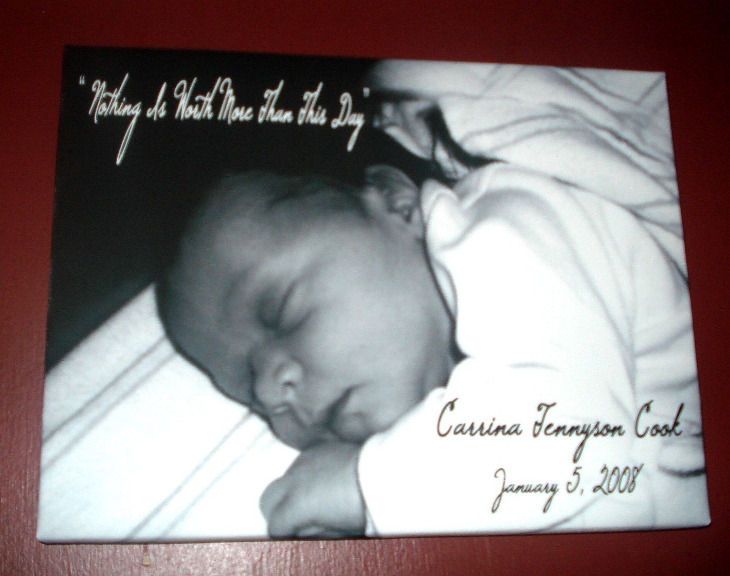 Unique Canvas Baby Announcement, 10x10 or 9x12
