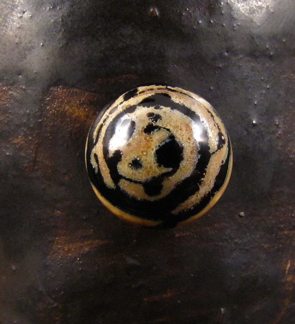 Handmade Glass Cabochon - Tyger Tyger Burning Bright