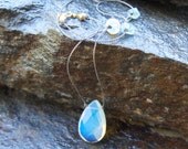Goddess-Opalite and Aquamarine on Silk Fiber Necklace-Madre de Olivia