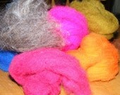 Felting Fiber Batts 6 Colors Pure Wool 200gms Collection No 1