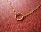 Tiny Gold Circle Necklace in Gold Filled - Sweet and Simple Dainty Jewelry