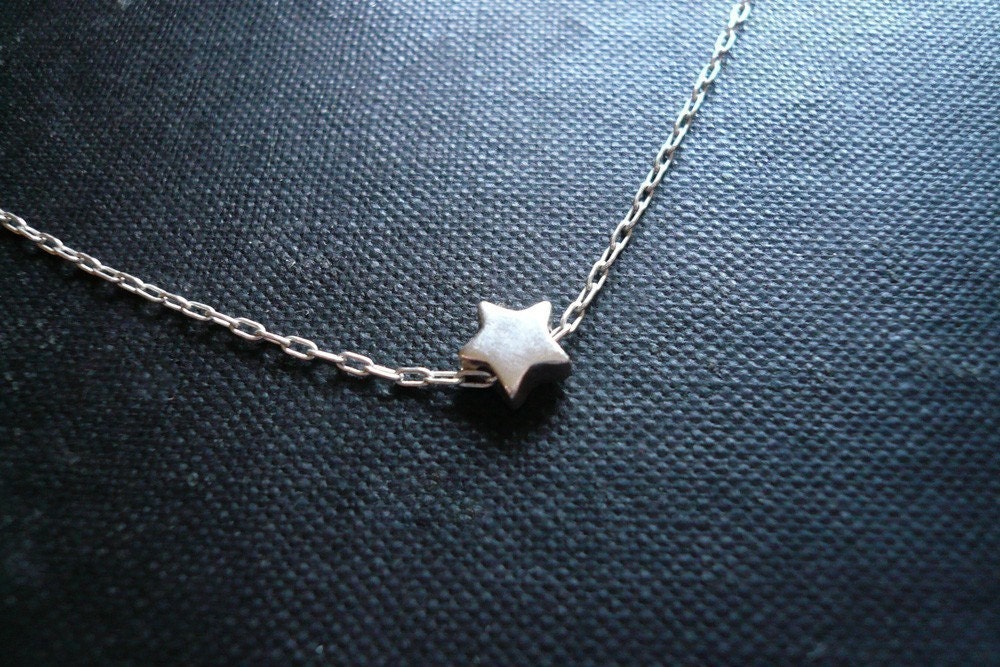 Tiny Silver Star Necklace in Sterling Silver - Sweet and Simple Dainty Star Necklace