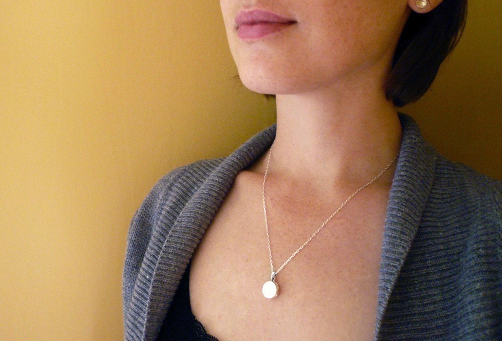 Sterling Silver Locket Necklace - Sweet Heirloom Quality Gift, Simple Dainty Locket Jewelry, Pendant Necklace