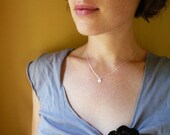 Tiny Silver Dot Necklace in Sterling Silver - Great Gift, Dainty Everyday Necklace