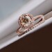 RESERVED -A set of Champagne diamond ring and matching wedding band in 14k rose gold-2nd payment