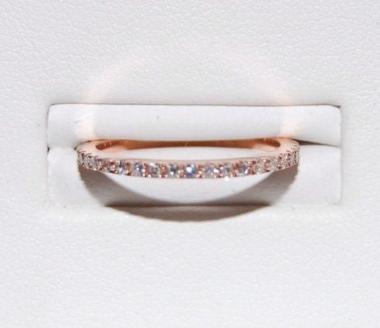 Oval white sapphire diamond ring 14k rose gold