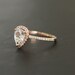 ON HOLD Rain drop - white sapphire and rose gold ring-1st payment