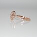 2.3ct Cushion peach champagne sapphire in 14k rose gold diamond ring