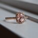 1.1ct Cushion peach champagne sapphire in 14k rose gold diamond ring