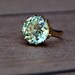 Fall Chrysanthemum 14k gold ring with yellow green citrine