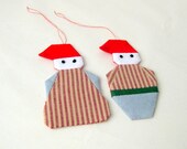 Santa Christmas ornament patchwork shabby chic country