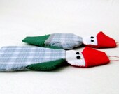 Christmas ornament Santa handsewn shabby chic recycled