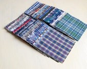 3'x3' recycled cotton squares chekered shirt fabric
