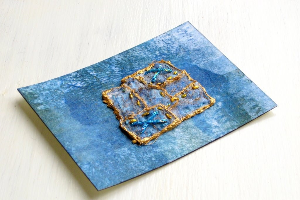 ACEO hand embroidered original fiber art