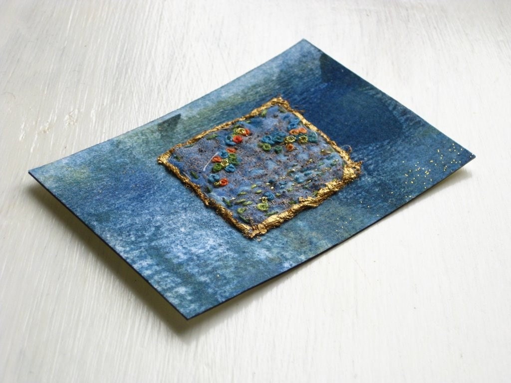 ACEO hand embroidered original fiber art