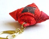 Keyring burnt red brown origami mini dk