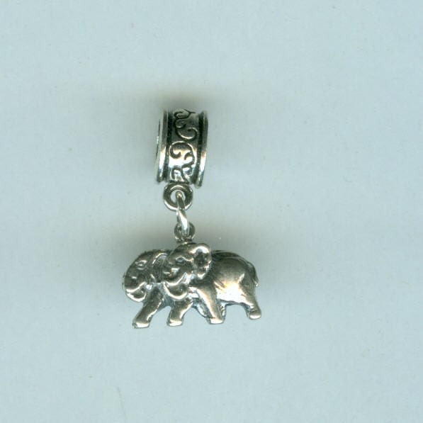 Sterling Elephants two by two Bead Charm for Trollbead, European, and All Name Brand Add a Bead Charm Bracelets