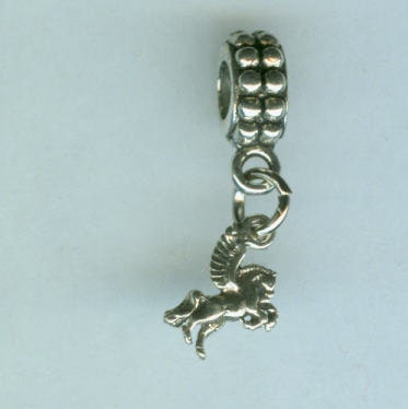 STERLING PEGASUS Bead Charm for Trollbead, European, and All Name Brand Add a Bead Charm Bracelets - Mystical - Fantasy