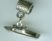 Sterling SPEED BOAT Bead Charm for Trollbead, European, and All Name Brand Add a Bead Bracelets - 3D