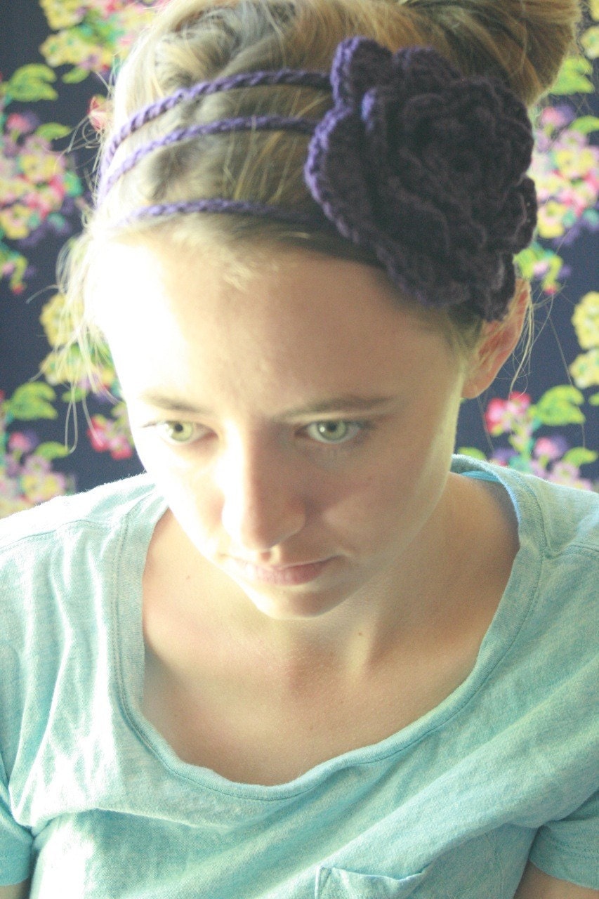 violet blooming headband