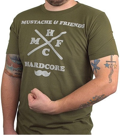 Mustache and Friends - HxC Hardcore T-Shirt