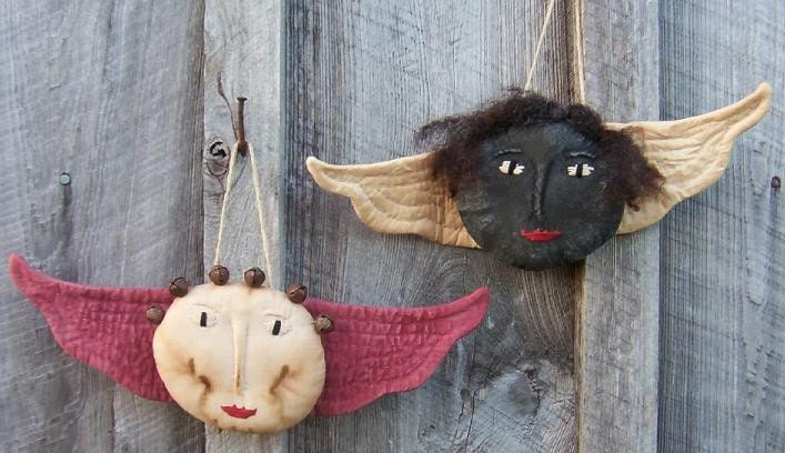 Primitive Angel Ornies E Pattern - both styles - Free Shipping