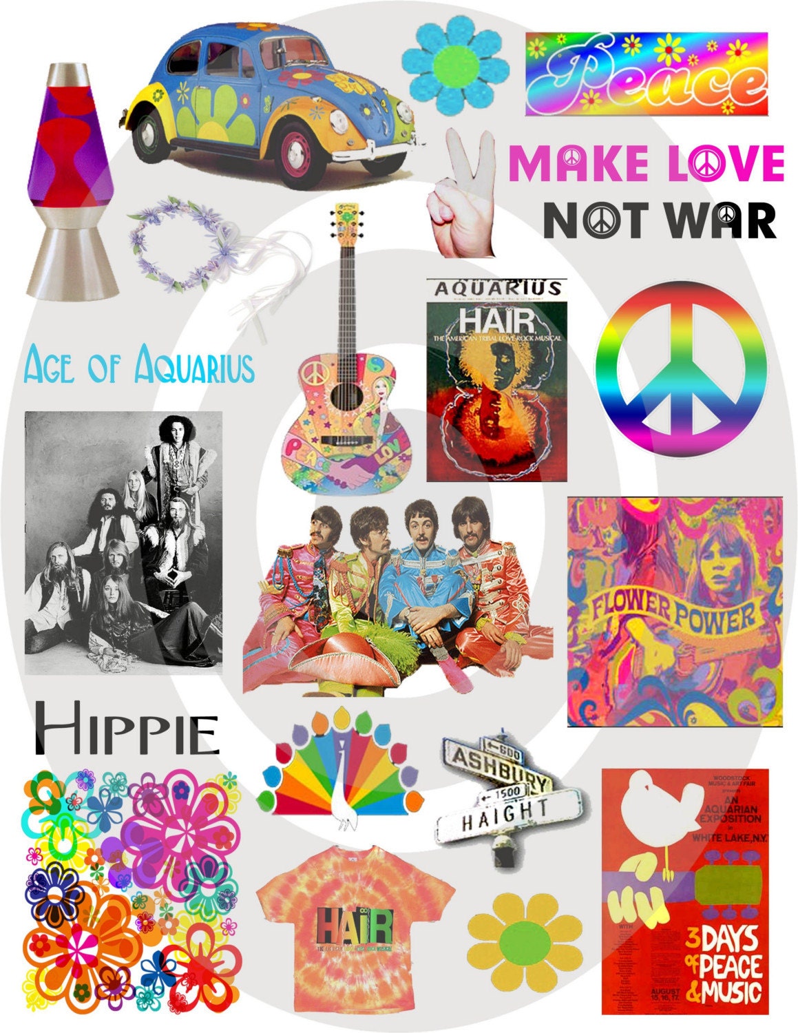 1960's...FLOWER POWER...SIXTIES...DIGITAL by Cloud9Kreations