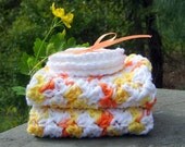 Candy Corn Cotton Washcloth - Facial Scrubbie Set