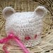 Crochet Baby Hat Baby Bear Hat Girl Bear Hat Baby Girl Hat Newborn Bear Hat Animal Hat Photography Prop Ivory