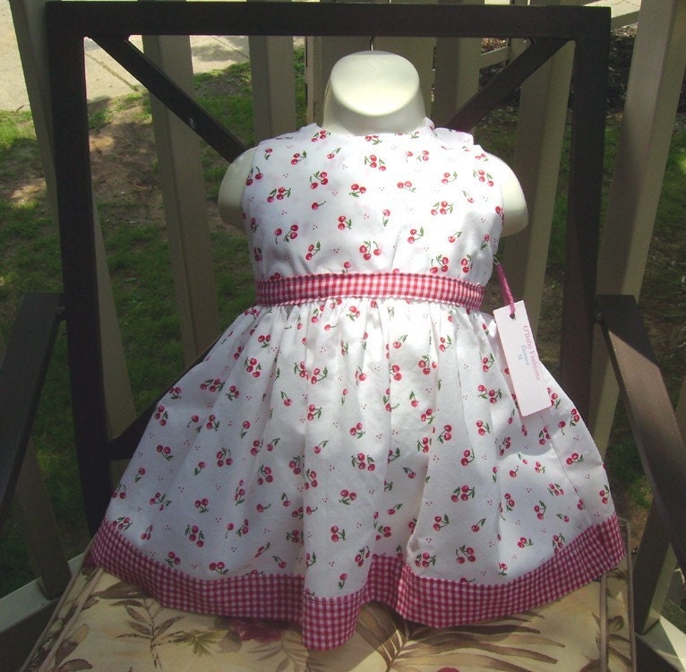 Strap Dress Grammies Cherries Delight 9 mnths.