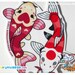 Kawaii Koi Yin Yang Maroon and White - Vinyl Sticker ( Medium )