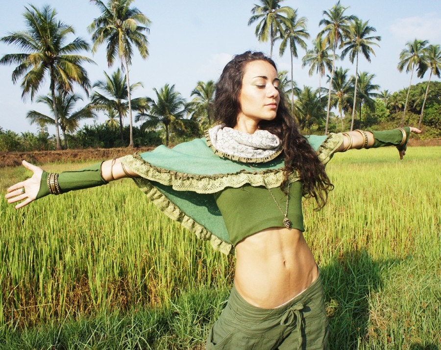 Hemp green Titania poncho