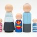 Personalized Custom Family of 5 // Mothers Day Gift Ideas  // Family Portrait Painted Peg Dolls // Wooden Toys