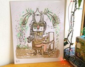 Meow Blogger LtEd Screen Print