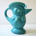 Vintage 1950s rooster pitcher, turquoise.