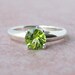 Genuine Peridot Argentium Sterling Silver Ring, Cavalier Creations