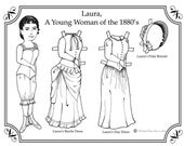 Laura Ingalls Paper Doll to Color