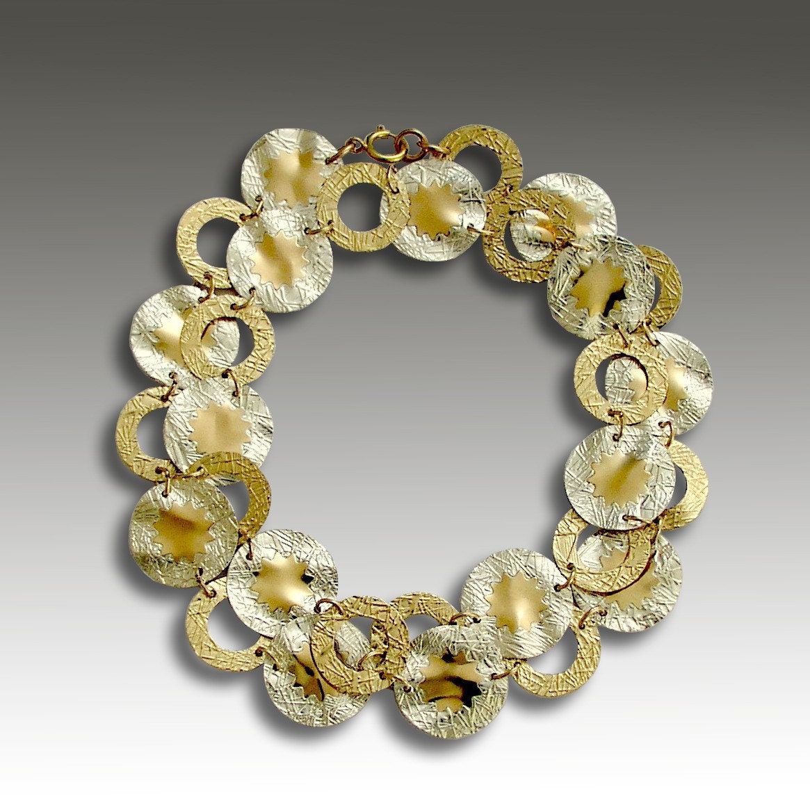 Electric love 2 -14k gold filled and silver  bracelet