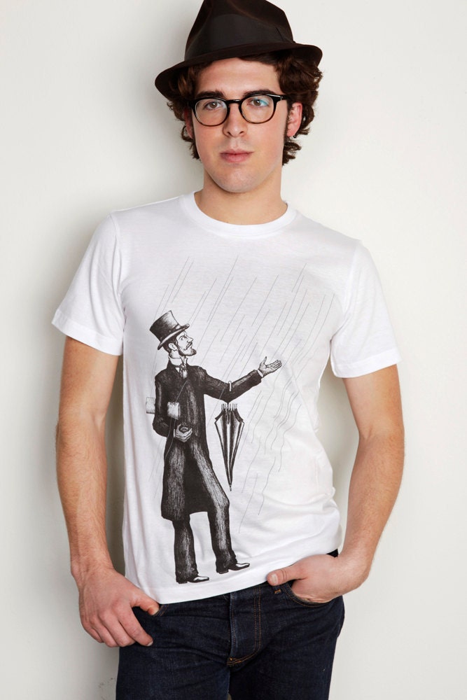 Men's London in the Rain TShirt Victorian Edwardian
