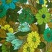 Vintage mad men floral atomic pillow square fabric piece