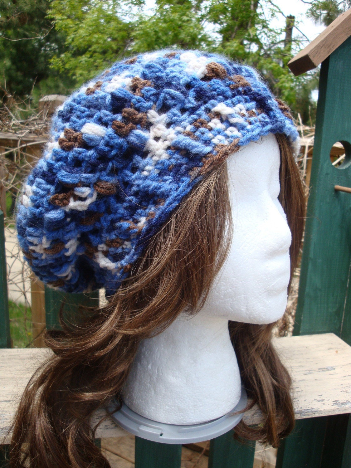 Celebrity Style Beret-Tam-Snood .....Blueberry Ombre