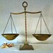 Vintage Scales of Justice - Brass Balance, Industrial, Rustic,